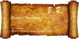 Budai Roxána névjegykártya